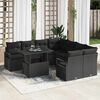 vidaXL Set Divano da Giardino con cuscino 9 pcs Nero Poly Rattan