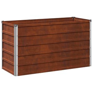 vidaXL Letto rialzato da giardino Ruggine 100 x 40 x 55 cm cartone