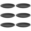 vidaXL Vassoio Rotondo per Fiori 6 pz Nero &Oslash; 27 x 2,5 cm Plastica