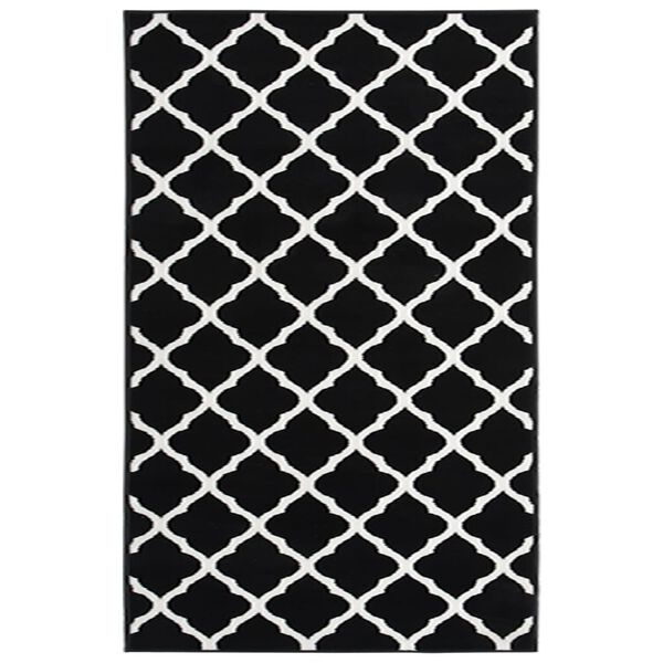 vidaXL Tappeto Lungo in BCF Bianco e Nero 100x150 cm