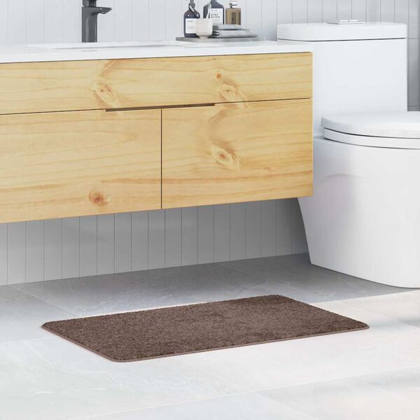 vidaXL Tappetino da bagno antiscivolo Marrone 50 x 80 cm PP