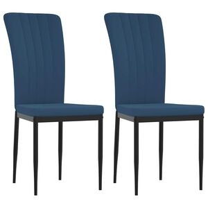 vidaXL Sedie da Pranzo 2 pz Blu in Velluto