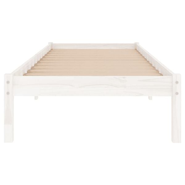 vidaXL Giroletto Bianco in Legno Massello 75x190 cm Small Single