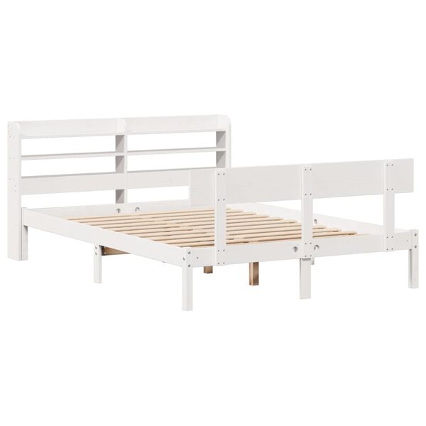 vidaXL Letto senza Materasso Bianco 140x190 cm Legno Massello di Pino