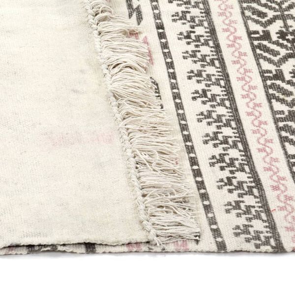 vidaXL Tappeto Kilim in Cotone 160x230 cm con Motivi Grigi/Rosa