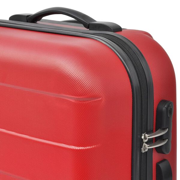 vidaXL Set Trolley 3 pz Rosso
