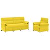 vidaXL Set di divani 2 pz Giallo Chiaro Tessuto
