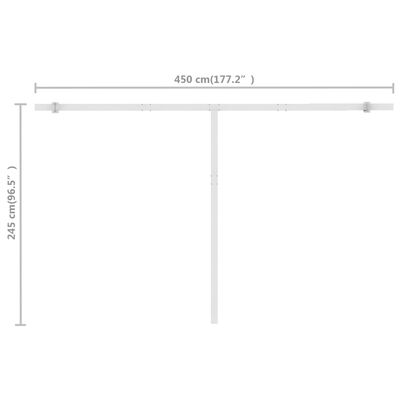 vidaXL Tenda Retrattile Manuale Autoportante 400x300 cm Giallo Bianco