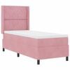 vidaXL Letto a molle con strisce LED Rosa 80 x 200 cm Velluto