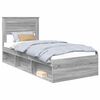 vidaXL Struttura del letto Grigio Sonoma 90 x 190 cm Pino massello
