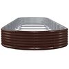 vidaXL Letto Giardino Acciaio Zincato 600x140x36 cm Marrone