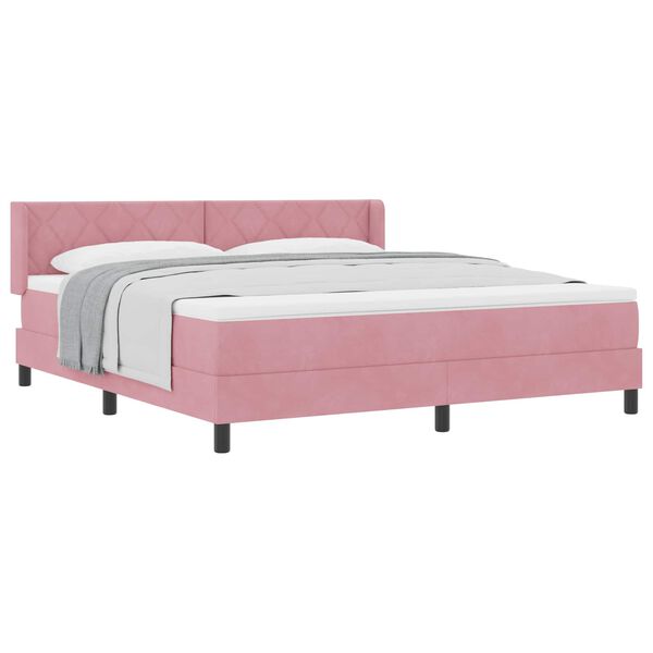 vidaXL Letto a molle con materasso Rosa 200 x 180 cm Poliestere