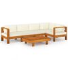 vidaXL Set da Giardino 6 pz con Cuscini 100x60 cm Legno di Acacia