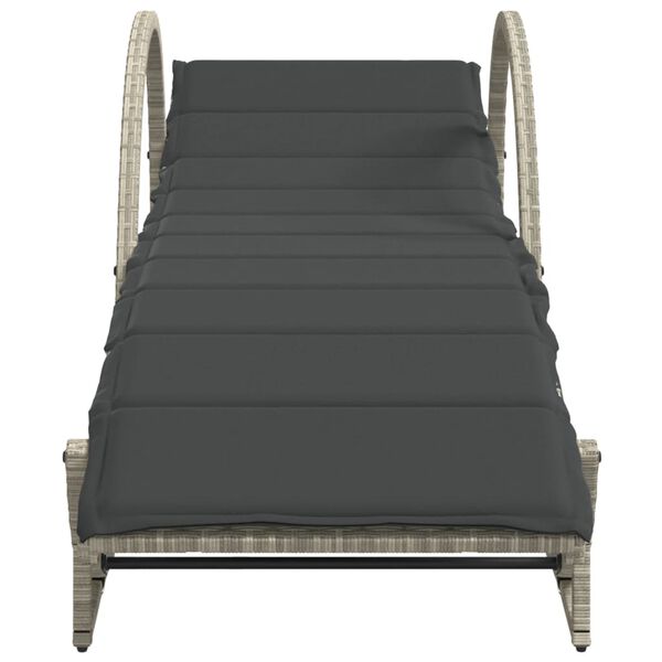 vidaXL Lettini Prendisole 2 pz con Cuscini Grigio Chiaro in Polyrattan