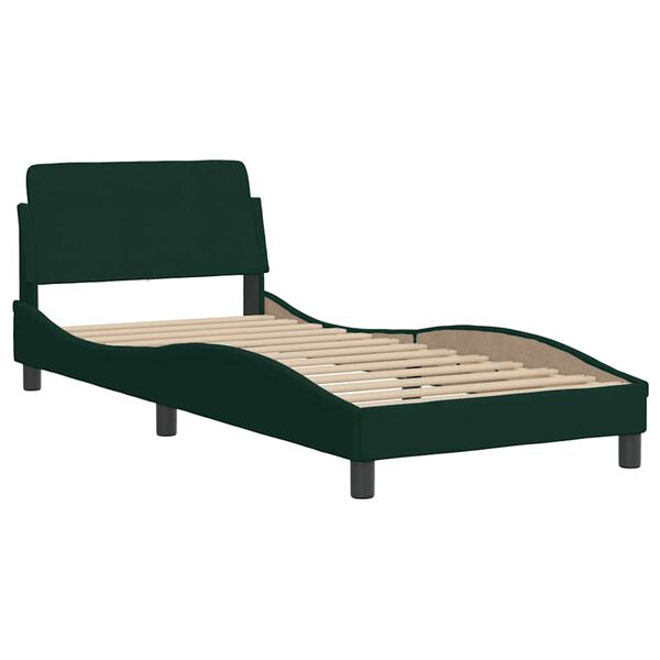 vidaXL Letto con Materasso Dover Verde Scuro 90x200 cm in Velluto