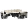 vidaXL Set Divano da Giardino 9 pz Nero e Bianco Crema polyrattan
