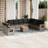 vidaXL Set Divani da Giardino 11 pz con Cuscini in Polyrattan Grigio