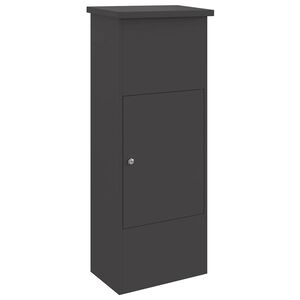 vidaXL Cassetta per pacchi con porta Nero 44,5 x 29 x 110,5 cm Acciaio