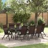 vidaXL Set da Pranzo per Giardino 9 pcs Marrone Poly Rattan