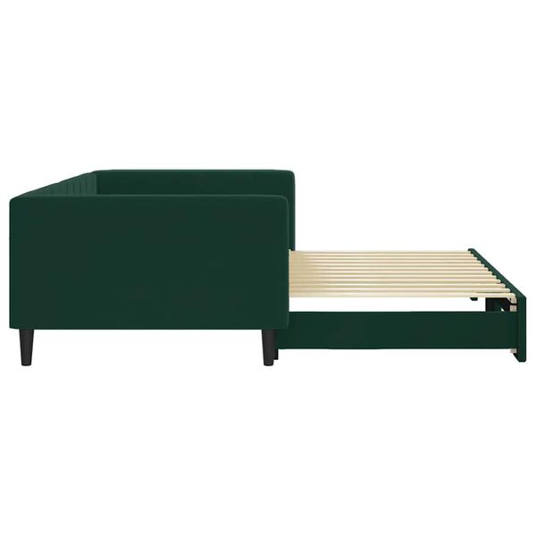 vidaXL Divano Letto con Letto Estraibile Verde Scuro 100x200cm Velluto