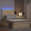 vidaXL Letto con contenitore e LED Crema 120 x 200 cm Poliestere