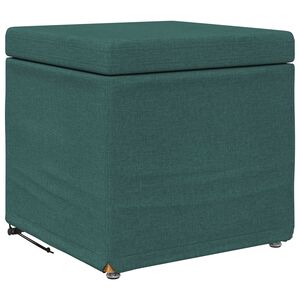 vidaXL Pouf Verde Scuro 41 x 41 x 40 cm Tessuto e Legno Ingegnerizzato