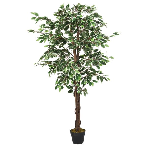 vidaXL Albero di Ficus Artificiale 1260 Foglie 200 cm Verde