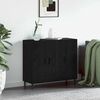 vidaXL Credenza Rovere Nero 90 x 34 x 80 cm Legno multistrato
