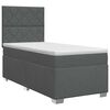 vidaXL Letto box spring con materasso Grigio Scuro Singolo Tessuto