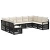 vidaXL Set Divano da Giardino 9 pz Nero polyrattan