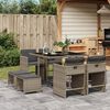 vidaXL Set da Pranzo da Giardino 9 pz con Cuscini in Polyrattan Grigio