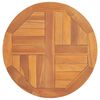 vidaXL Piano Tavolo in Legno Massello di Teak Rotondo 2,5 cm 50 cm