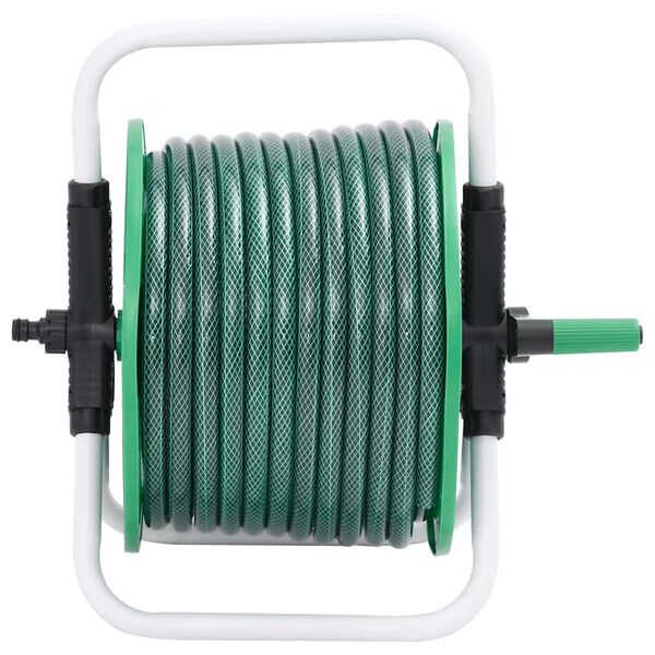 vidaXL Avvolgitubo Autonomo Verde con Set Raccordi Tubo 0,5" 50 m PVC