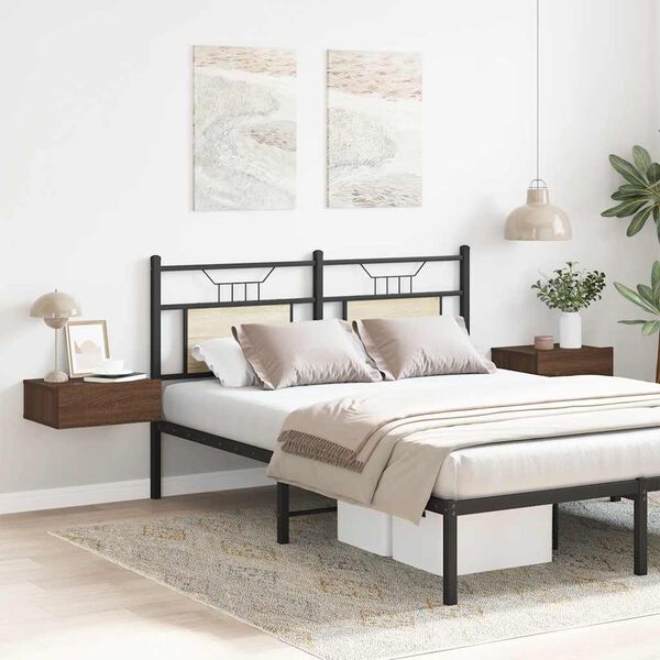 vidaXL Comodini Pensili Rovere Marrone 2pz 40x30x15 Legno Multistrato