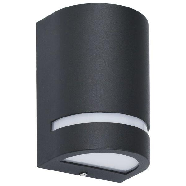 vidaXL Lampade da Parete da Esterno 2 pz 35 W Nere Semicircolari