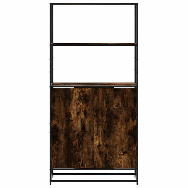 vidaXL Credenza Rovere Fumo 68x35x139 cm Legno Multistrato Metallo