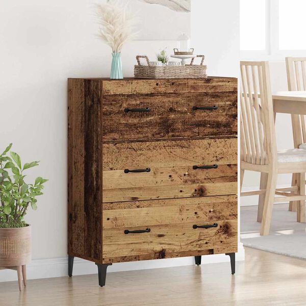 vidaXL Credenza con cassetto Legno vecchio 69,5 x 34 x 90 cm