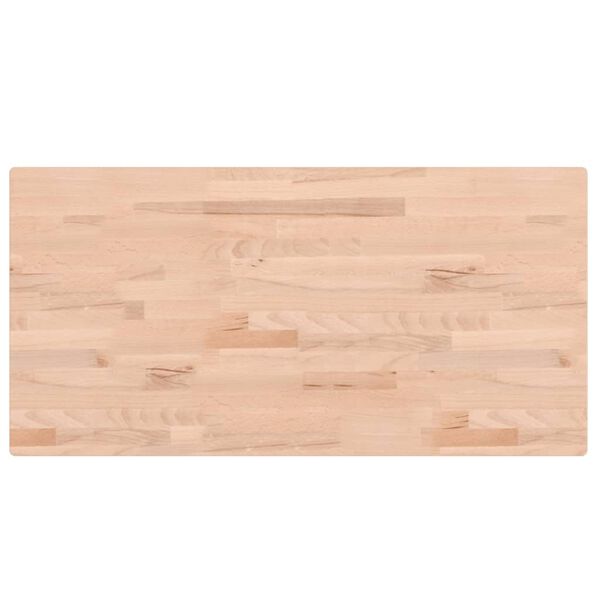 vidaXL Piano Tavolo 100x50x4cm Rettangolare Legno Massello di Faggio