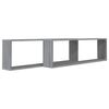 vidaXL Mensole Cubo Muro 2pz Grigio Sonoma 100x15x30 Legno Multistrato