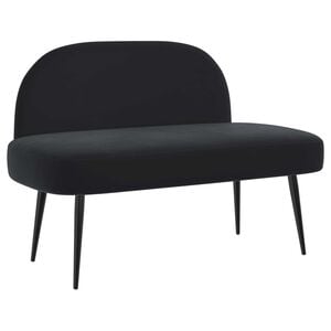 vidaXL Panchina imbottita con schienale Nero 110 x 60 x 76 cm Velluto