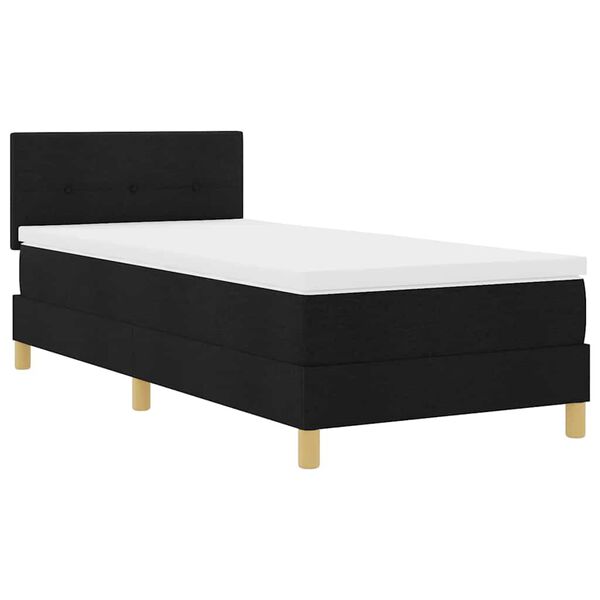 vidaXL Letto a Sorgente LED con materasso Nero 100 x 200 cm Tessuto