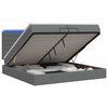 vidaXL Letto Ottomano con Materasso e LED Grigio Scuro 200 x 200 cm