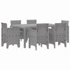 vidaXL Set da Pranzo per Giardino 7 pz Grigio chiaro Rattan Polt