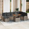 vidaXL Set Divano da Giardino 9 pcs Grigio polyrattan