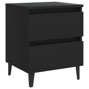 vidaXL Comodino Nero 40x35x50 cm in Legno Multistrato