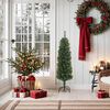 vidaXL Albero di Natale Artificiale Sottile con Base Verde 150 cm PVC