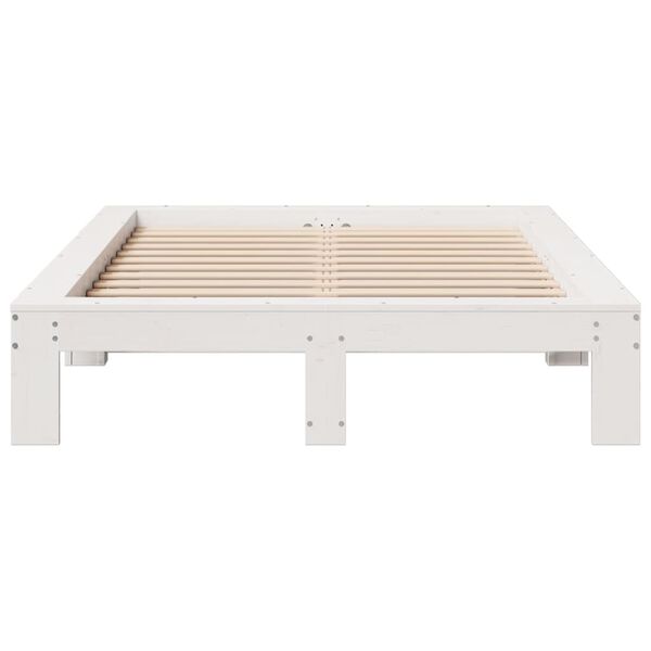 vidaXL Letto senza Materasso Bianco 120x200 cm Legno Massello di Pino