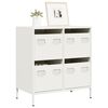 vidaXL Credenza Bianca 68x39x73,5 cm in Acciaio Laminato a Freddo