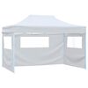 vidaXL Gazebo Professionale Pieghevole 4 Pareti 280x410x315 cm Acciaio Bianco