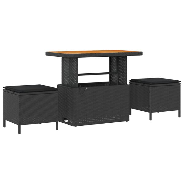 vidaXL Set Divano da Giardino 9 pcs Nero Rattan in Polipropilene